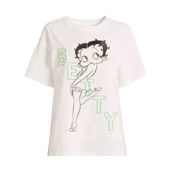 Betty Boop Juniors Graphic Embroidered Embroidery T-Shirt size XXL 2XL 19 New - Picture 1 of 8